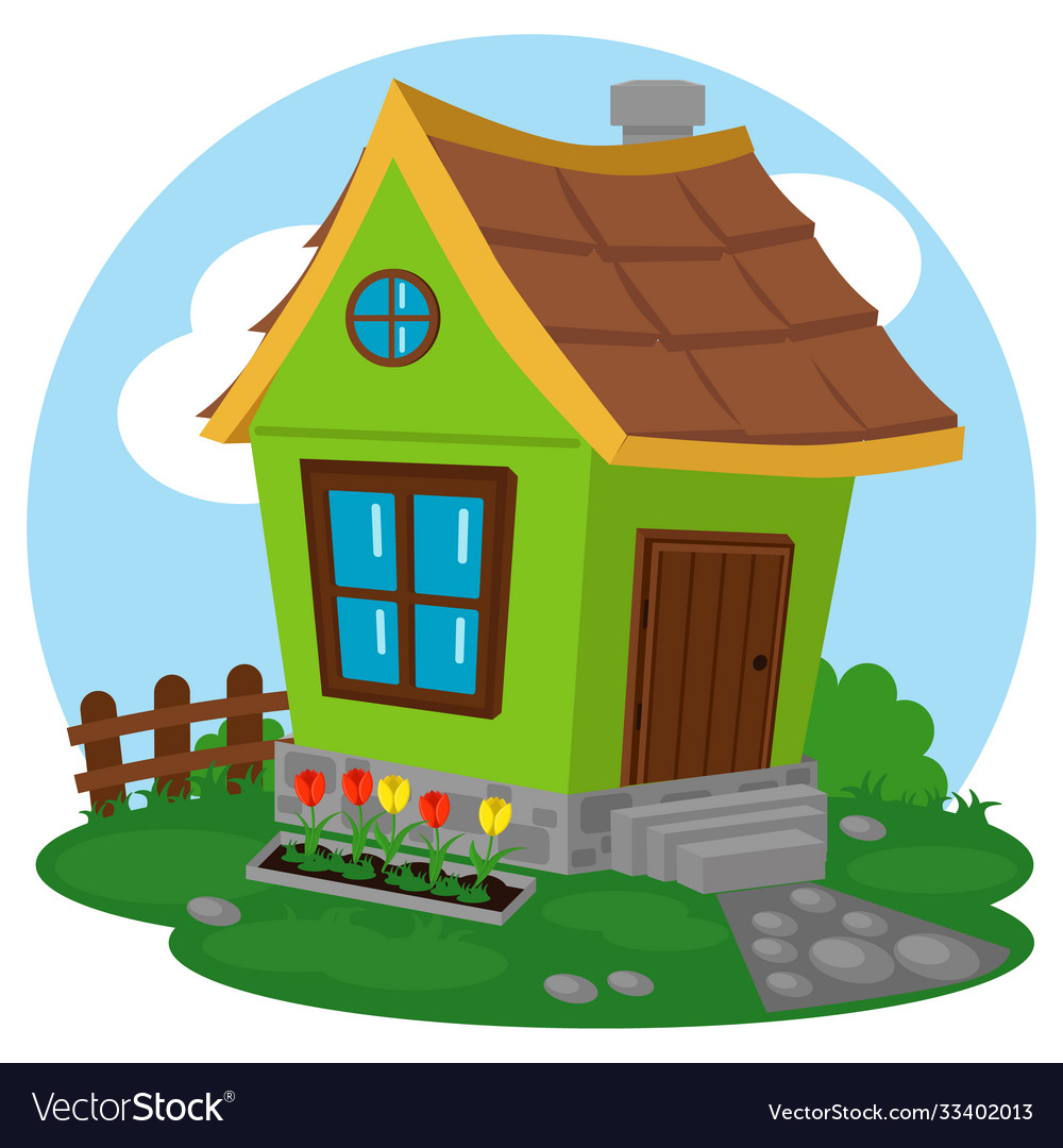 a-fabulous-house-in-cartoon-style-on-theme-vector-image