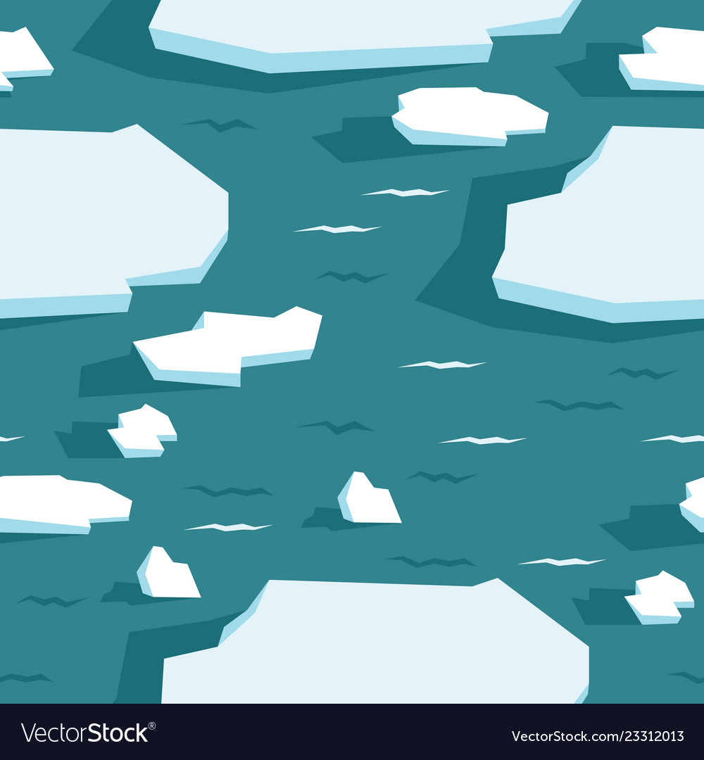 Drift ice sea floes seamless pattern wildlife Vector Image