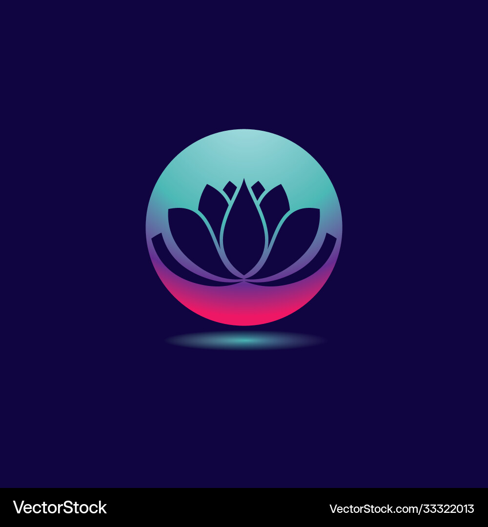 Gradient flower logo template icon Royalty Free Vector Image