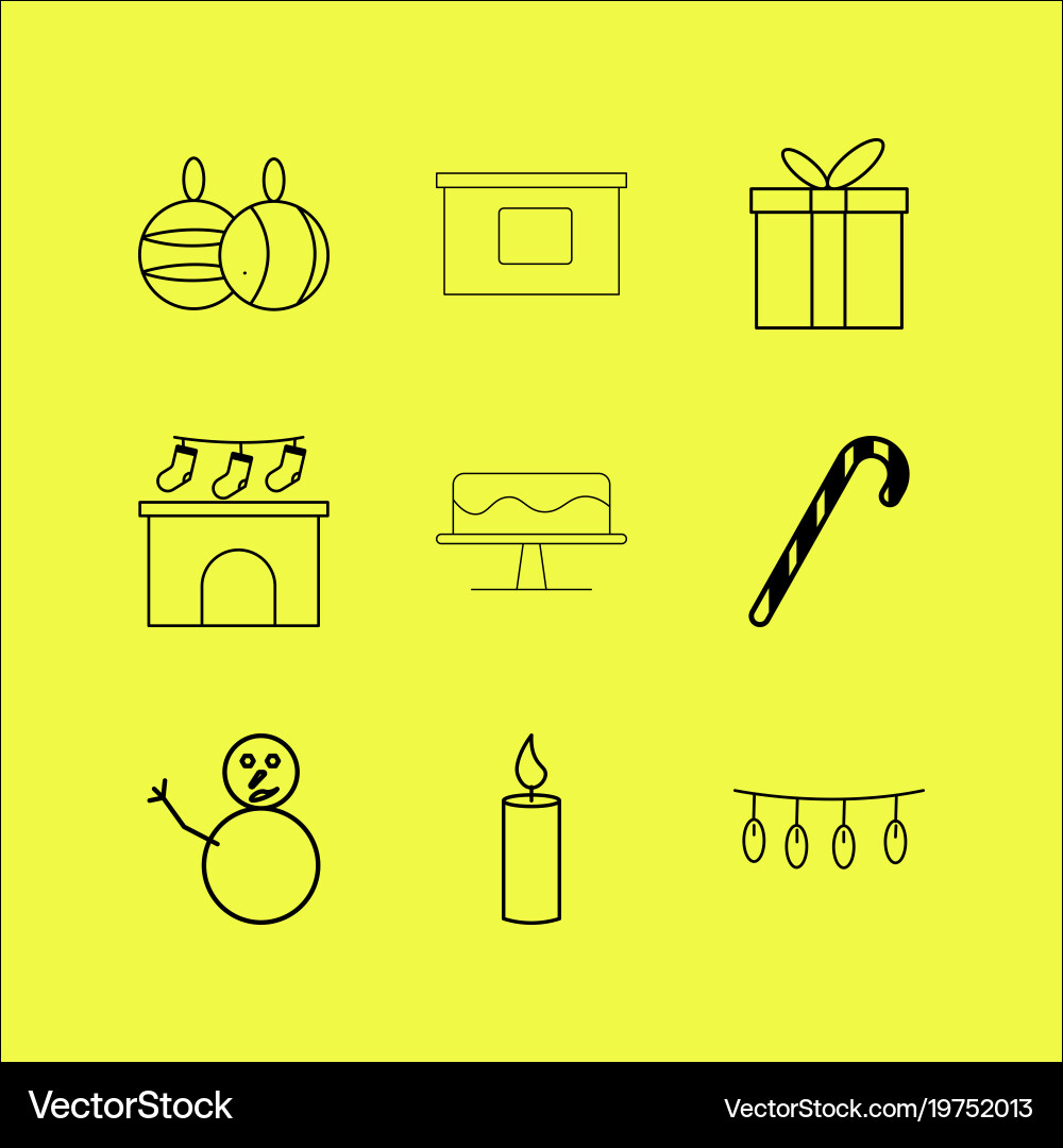 Holidays linear icon set Royalty Free Vector Image