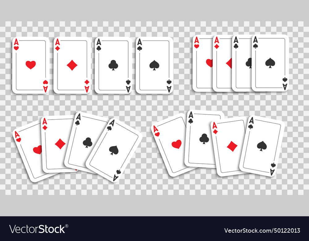 Set of ace card suit isolated Royalty Free Vector Image