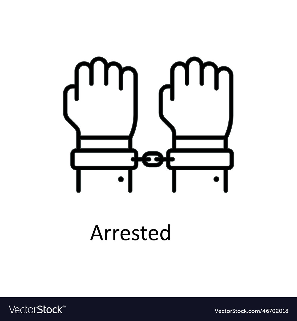 Arrested outline icons simple stock illus Vector Image