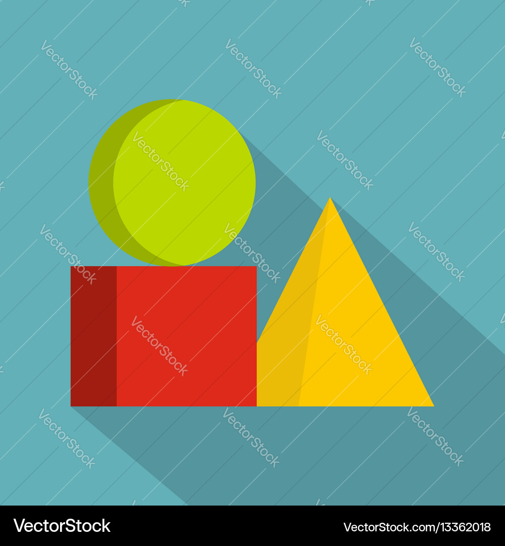 Box of bricks icon flat style Royalty Free Vector Image