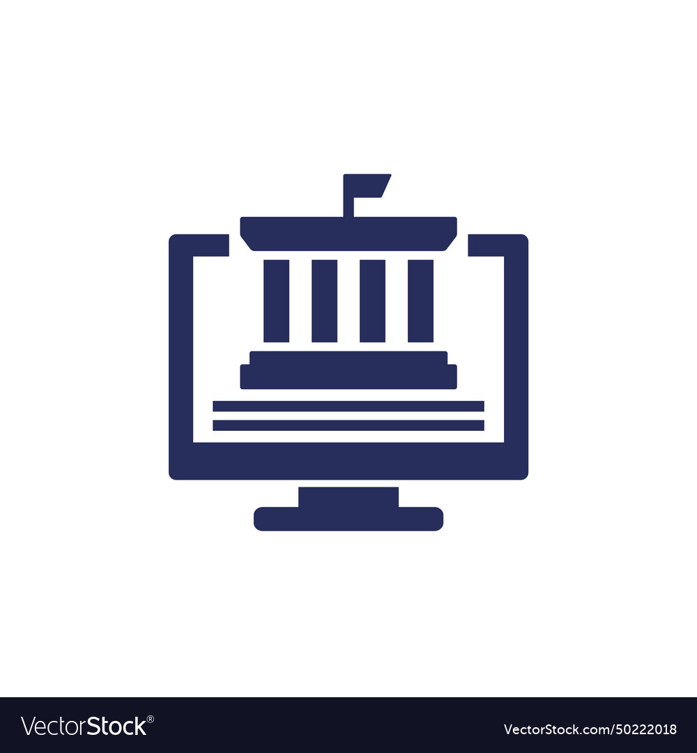 Electronic government icon on white Royalty Free Vector