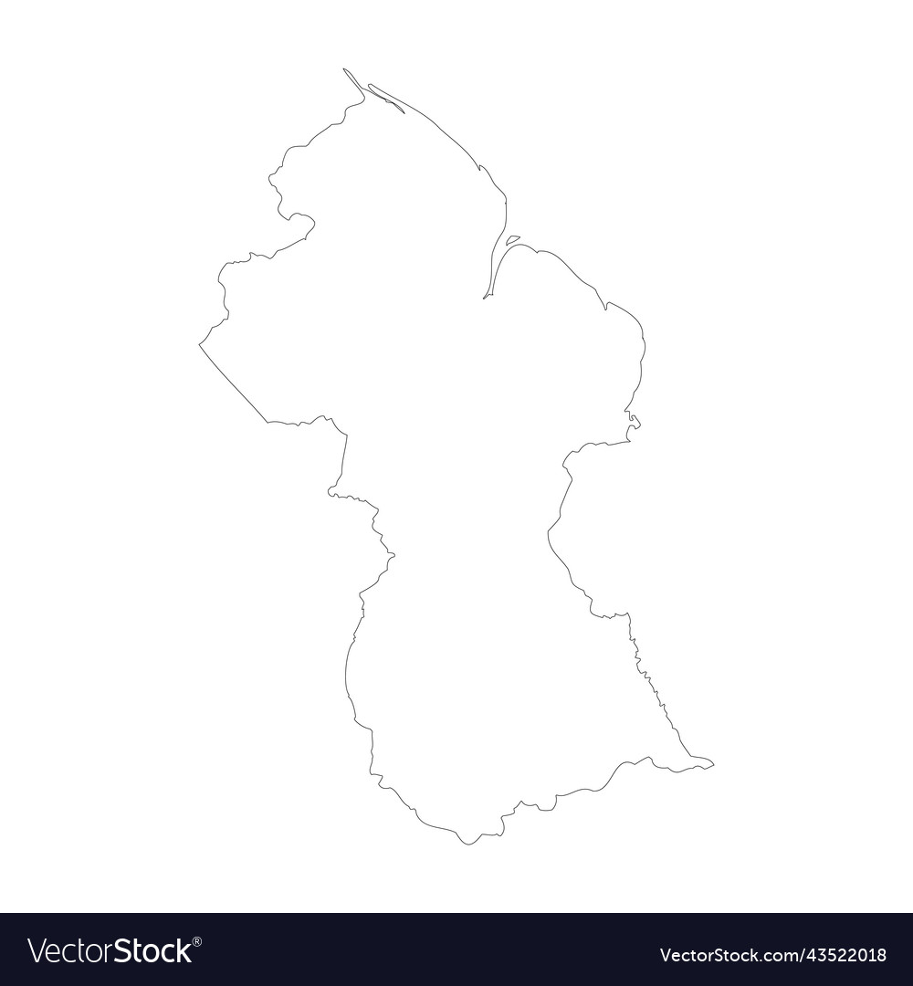 Guyana country map outline