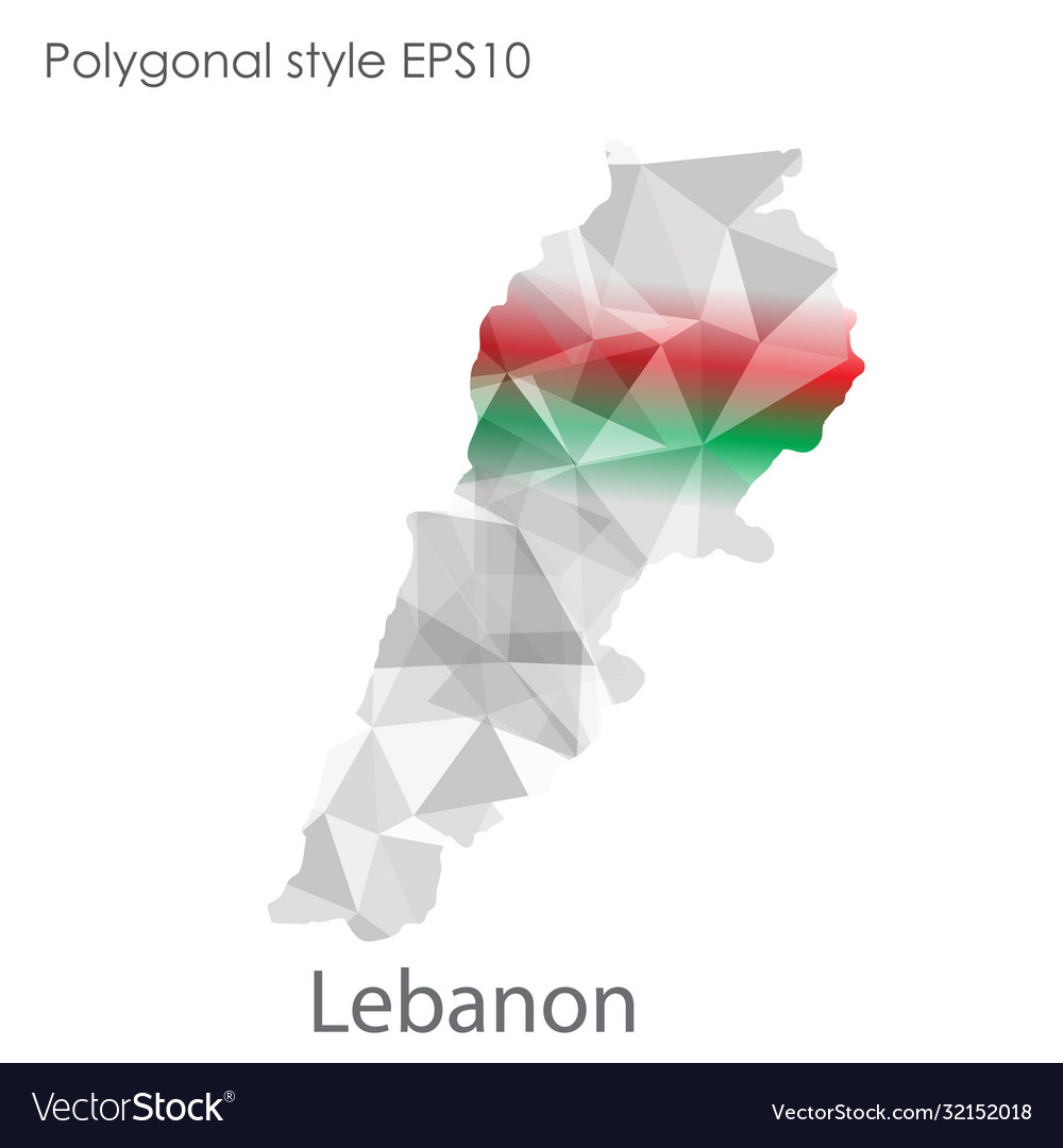 Isolated icon lebanon map polygonal geometric