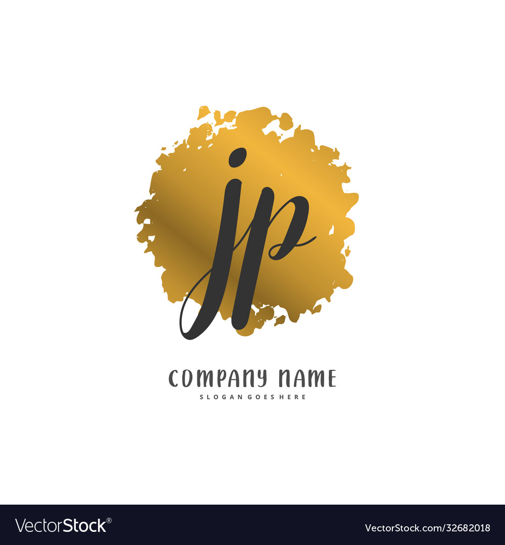 J p jp initial handwriting and signature logo Vector Image