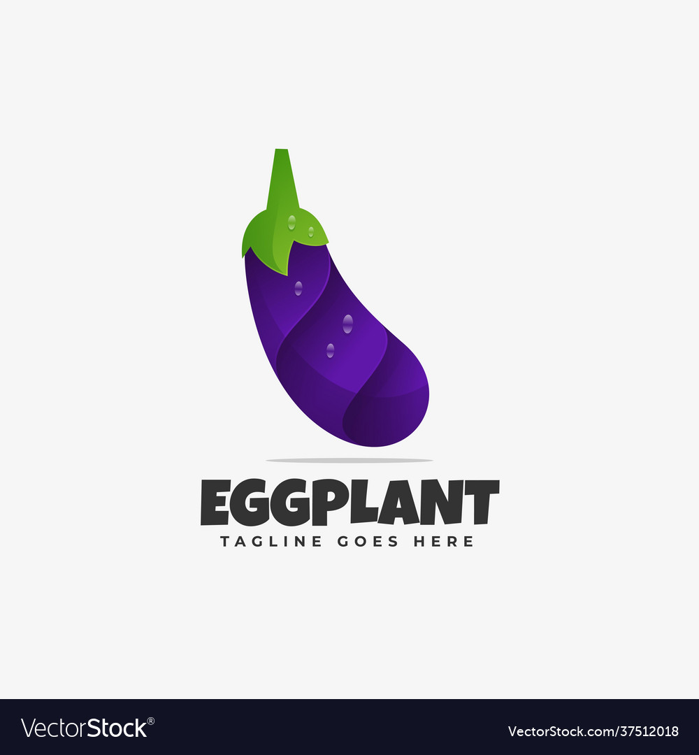 Logo eggplant gradient colorful style Royalty Free Vector