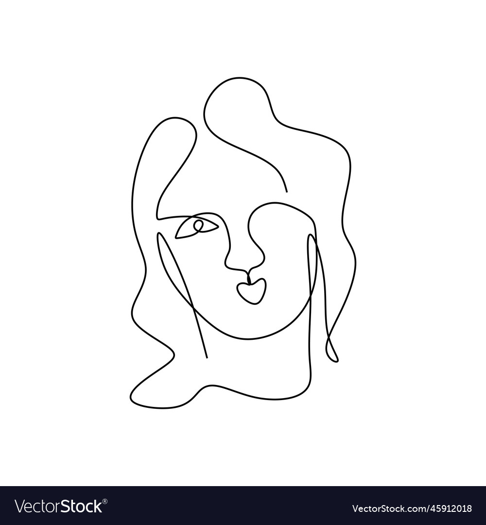 Minimalism poster art with one line drawing Vector Image