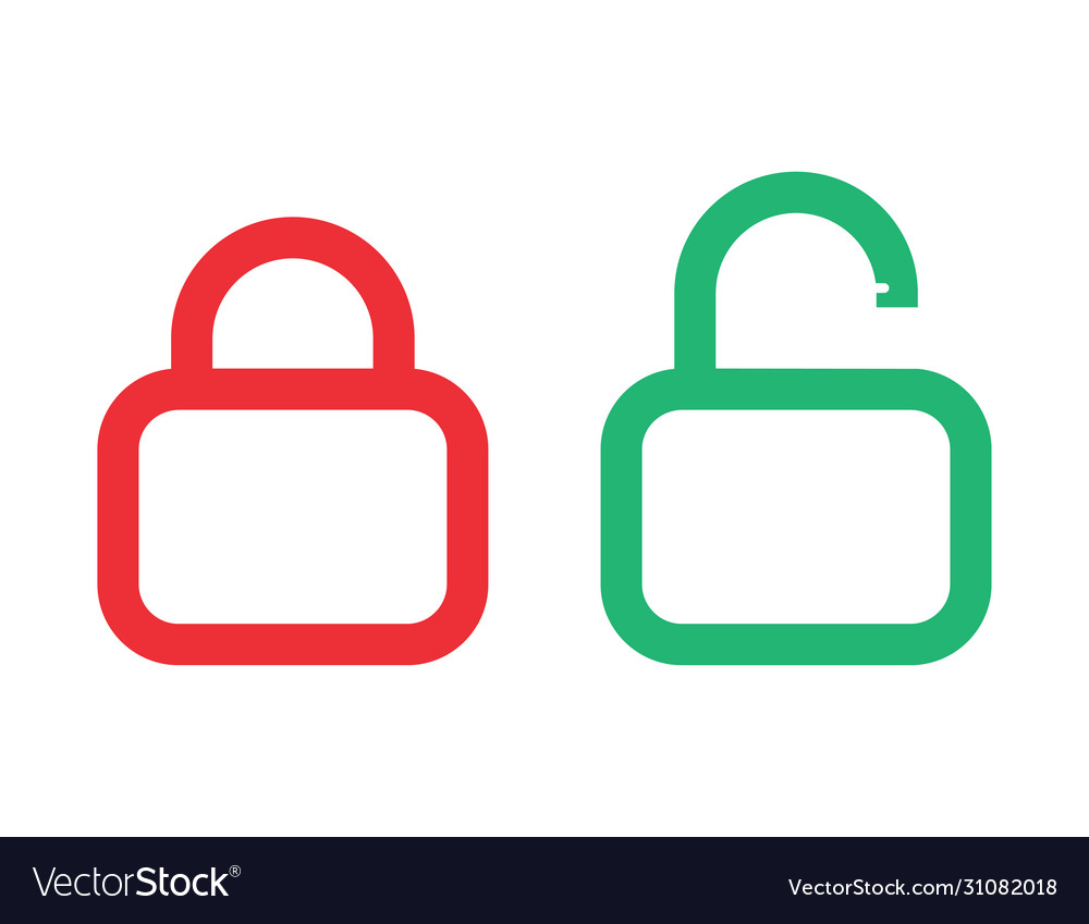 Padlock closed and opened isolated icon Royalty Free Vector