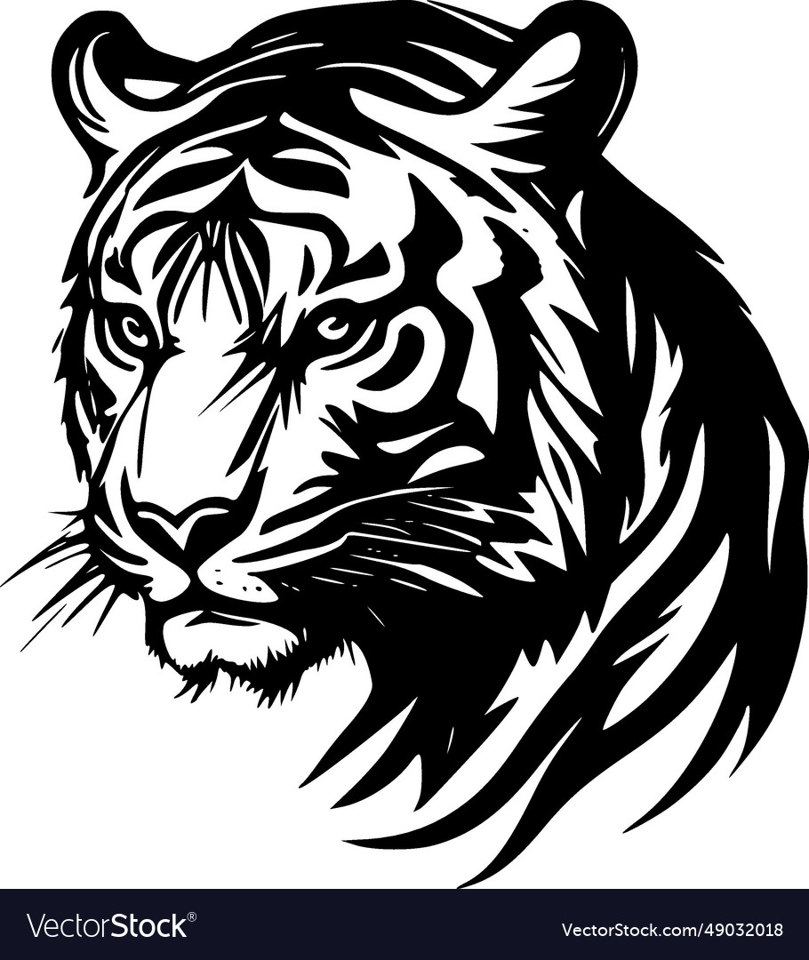 Tiger - Minimalist And Simple Silhouette Vector Image