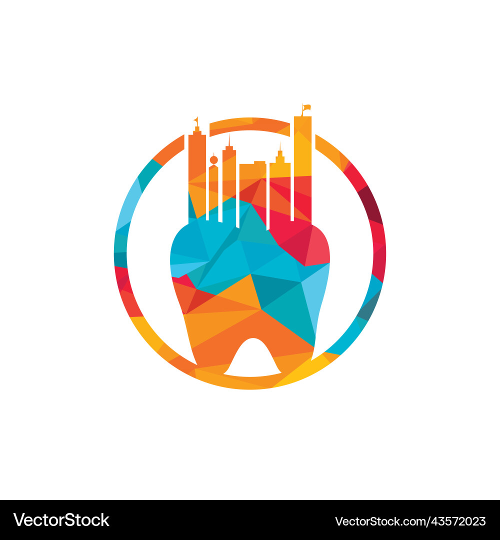 Dental city logo design Royalty Free Vector Image