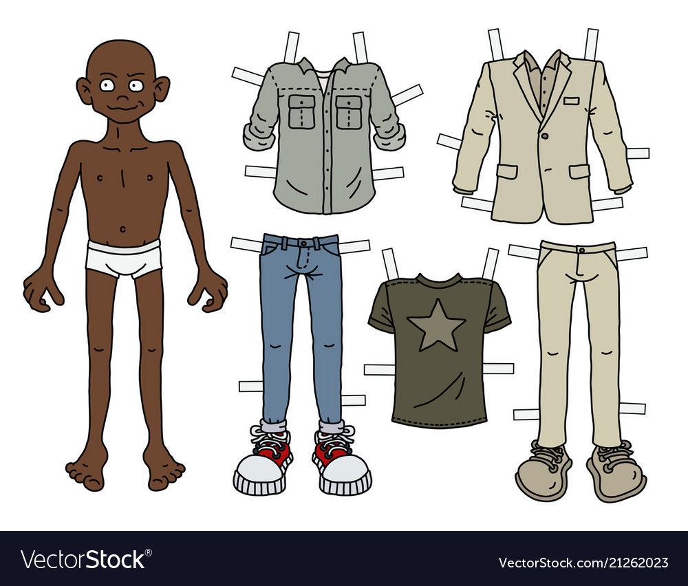 Paper doll boy Royalty Free Vector Image VectorStock