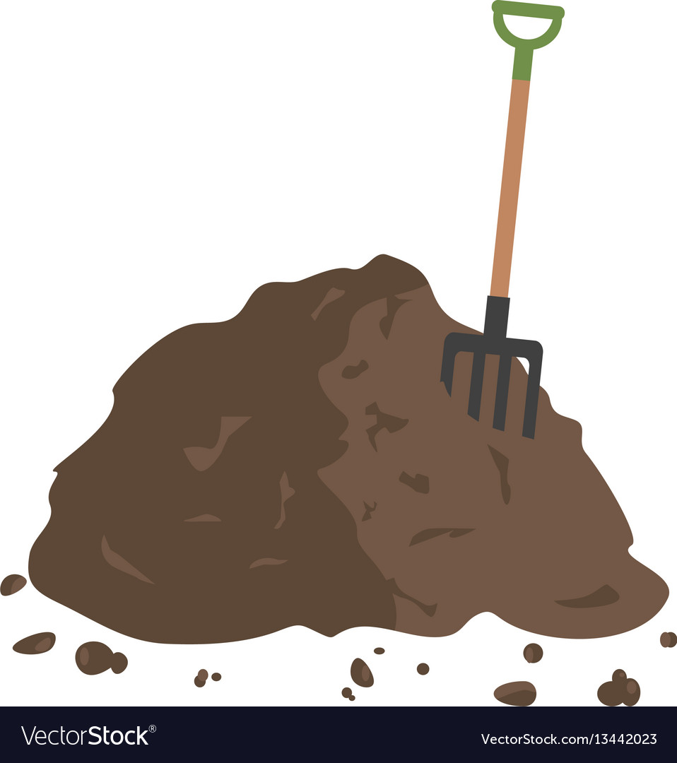 Pile ground with hayfork Royalty Free Vector Image