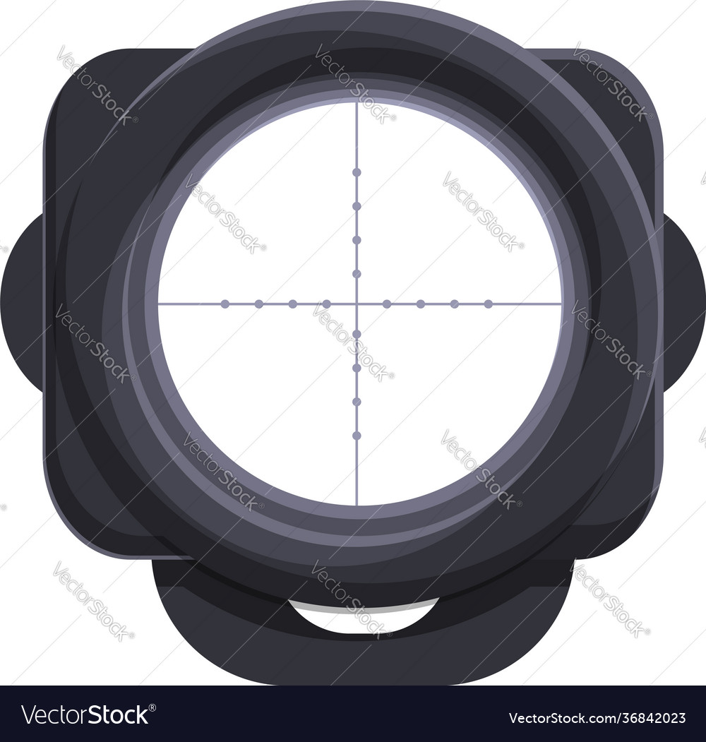 Sniper scope sight icon cartoon style Royalty Free Vector