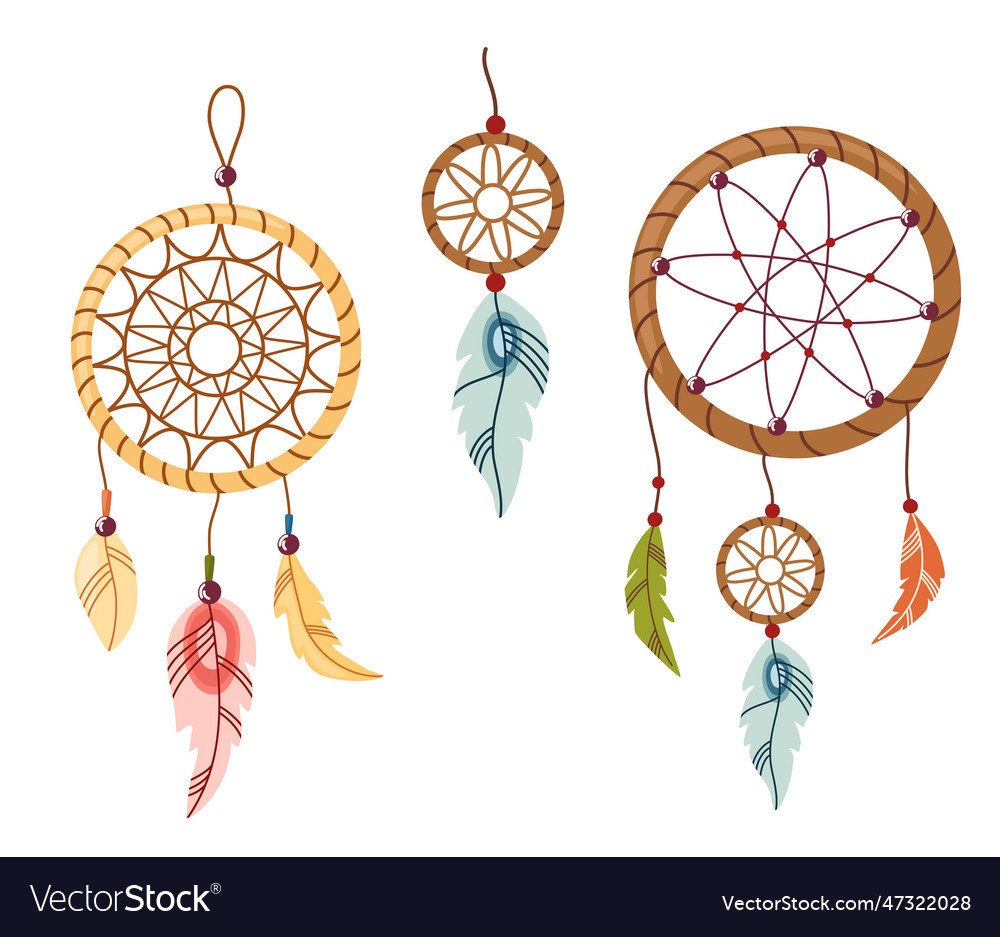 0494 Dreamcatcher Set Royalty Free Vector Image