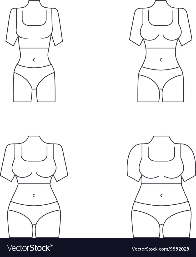 Collection Of Female Body Types Set Thick Vector Image