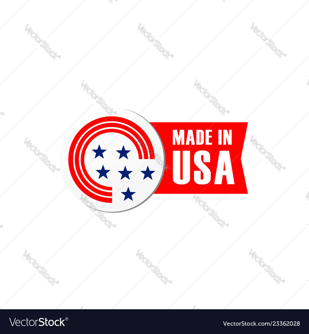 Icon bagde made in usa flag Royalty Free Vector Image