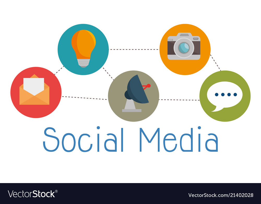 Social media set icons Royalty Free Vector Image