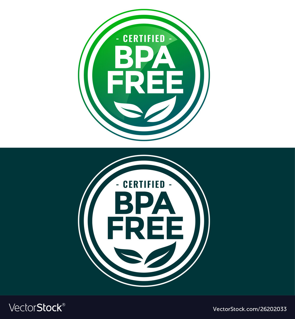 Premium Vector  Bpa free round symbol green leaves bpa free label