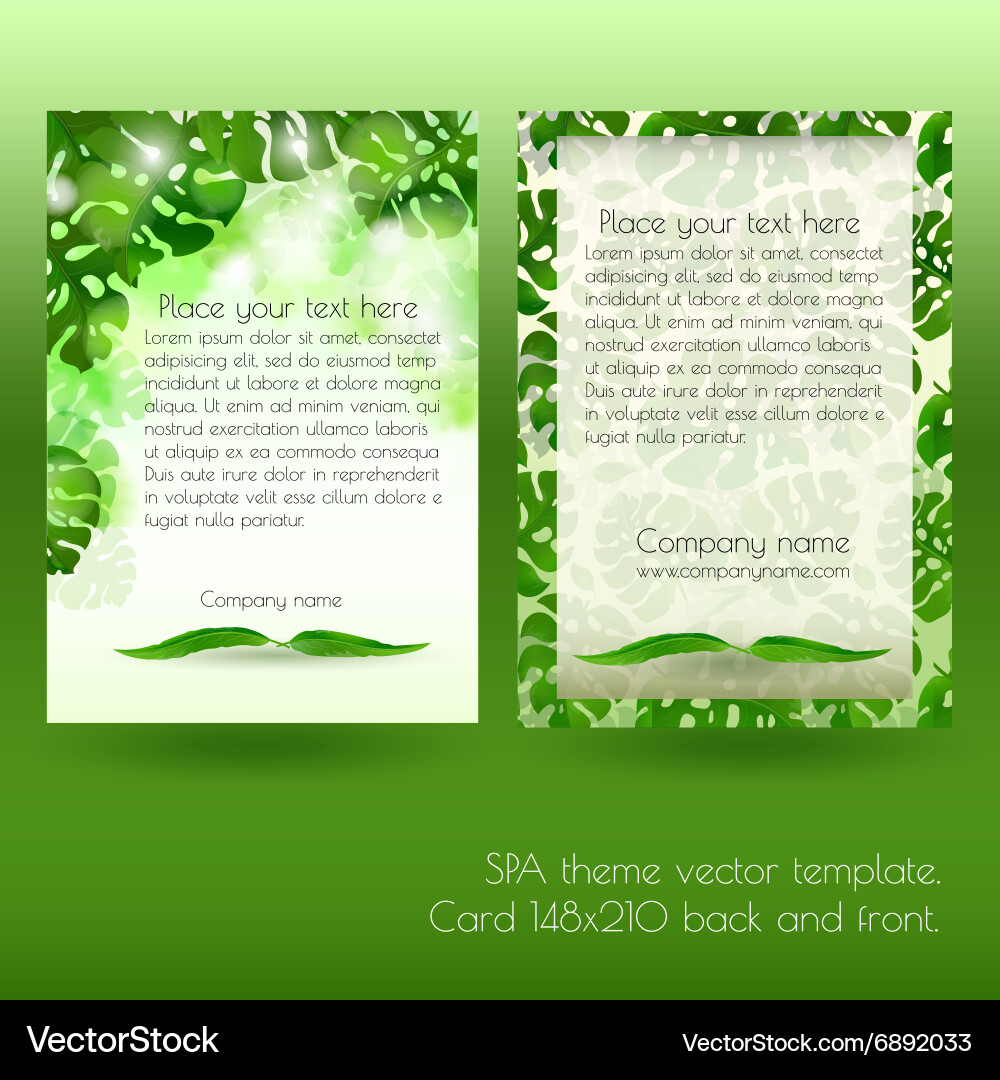 Card template with leaves Royalty Free Vector Image