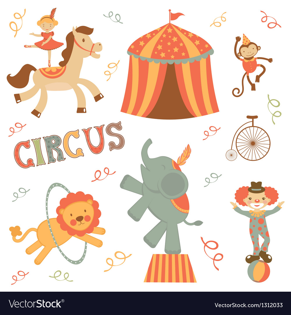 Circus set Royalty Free Vector Image - VectorStock