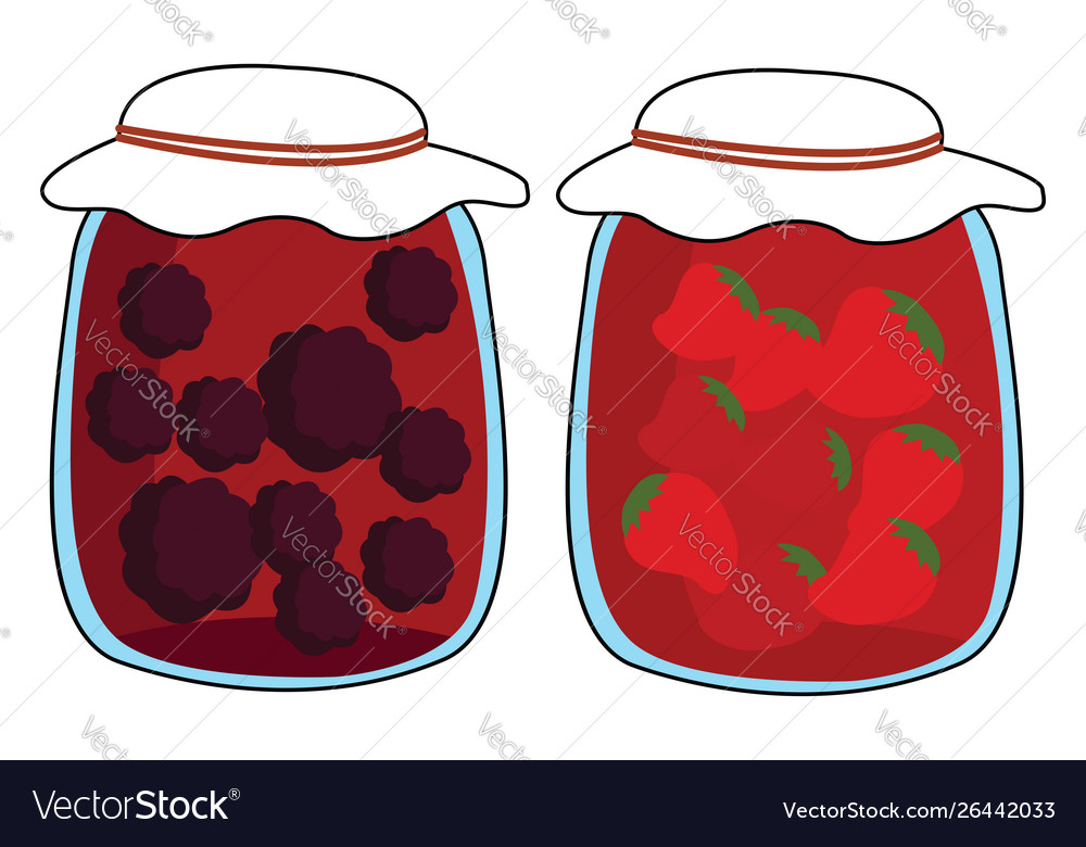 Jam jars on white background Royalty Free Vector Image