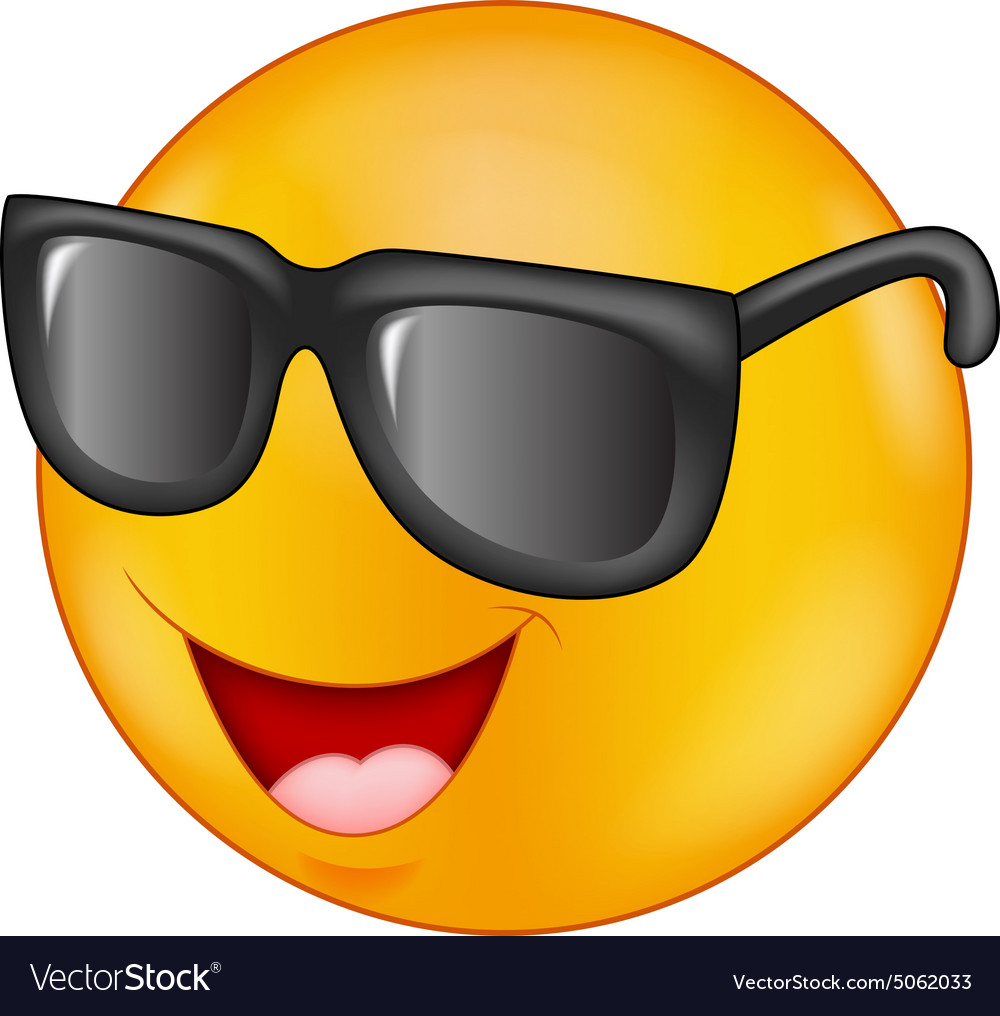 Emoticon Wearing Sunglasses Vector Image Smiley Emojiemoticon Free ...