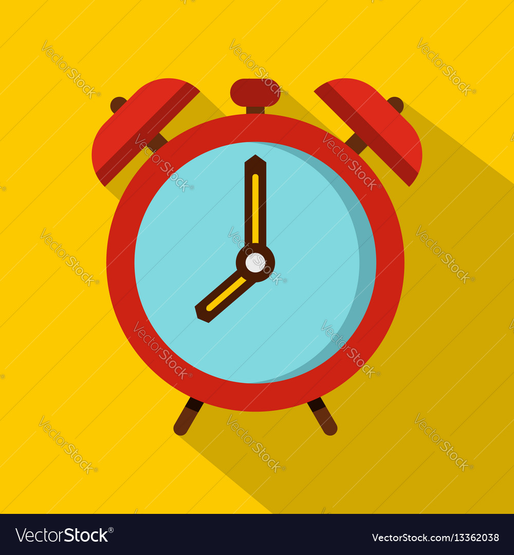 Alarm clock icon flat style Royalty Free Vector Image