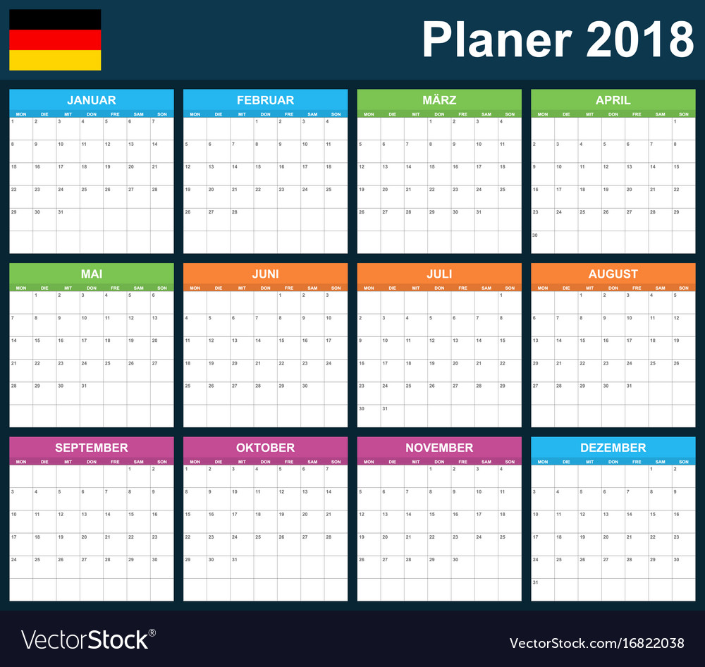 German planner blank for 2018 scheduler routine or picture regarding Blank Planner named German planner blank for 2018 scheduler routine or
