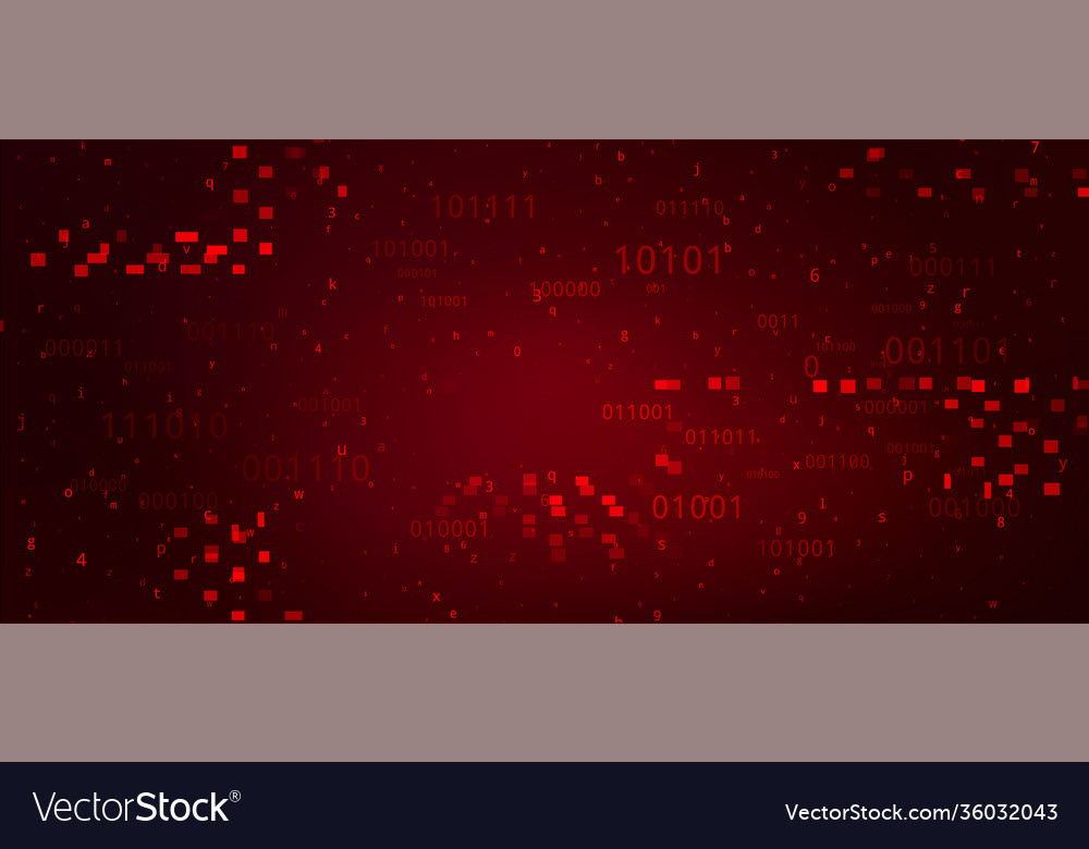 Abstract red background with binary code malware Vector Image