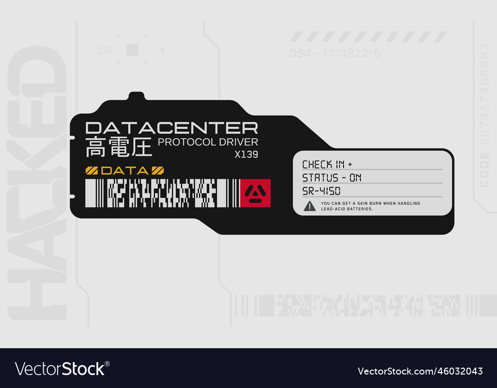 Cyberpunk decal sticker label Royalty Free Vector Image