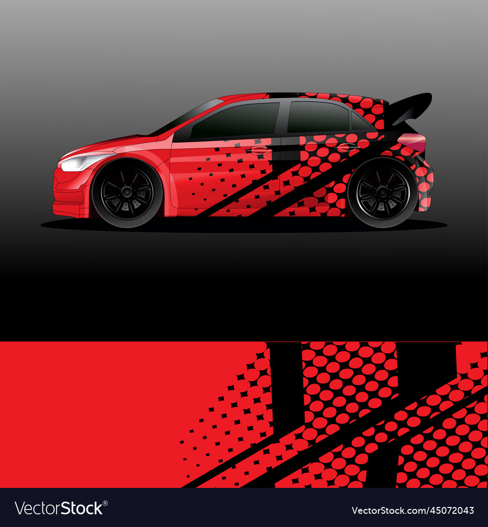 Rally car decal graphic wrap Royalty Free Vector Image