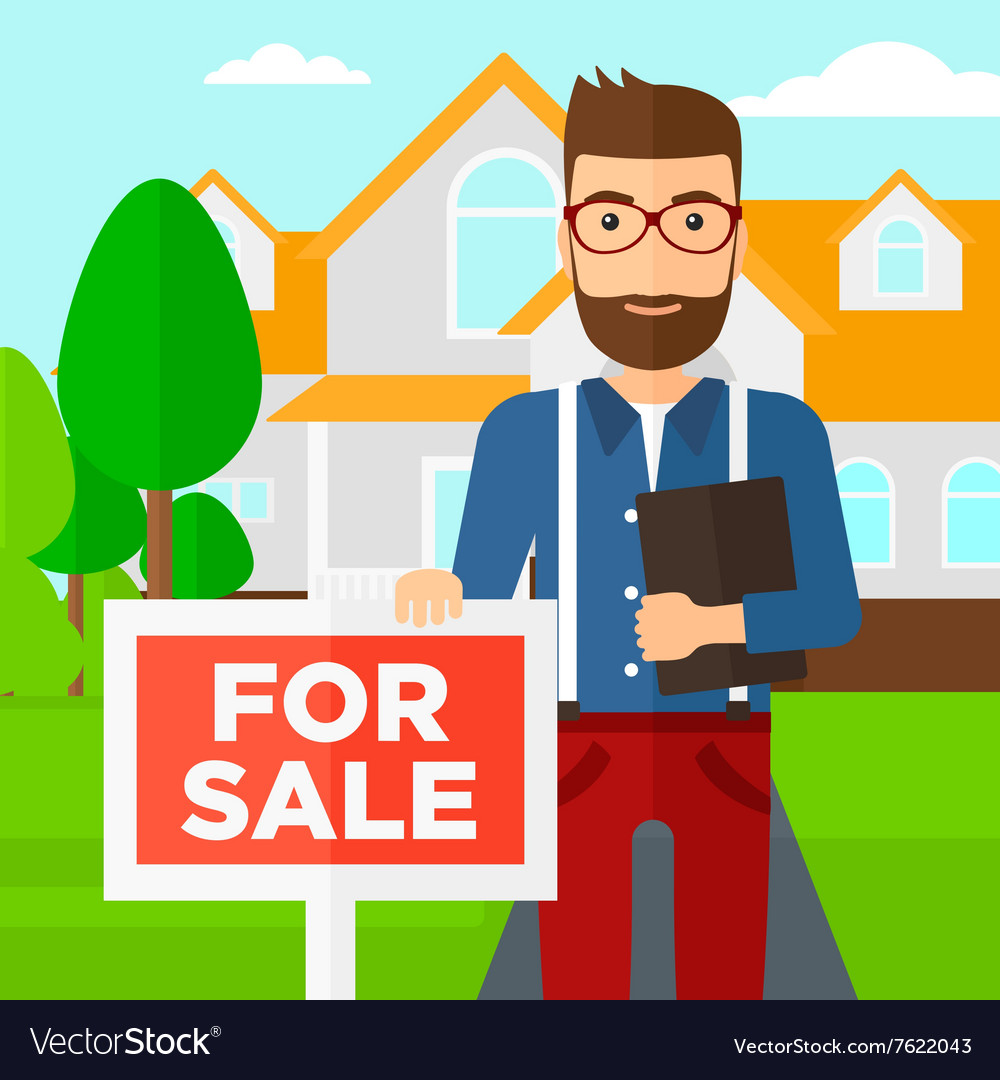 Real Estate Agent Offering House Royalty Free Vector Image