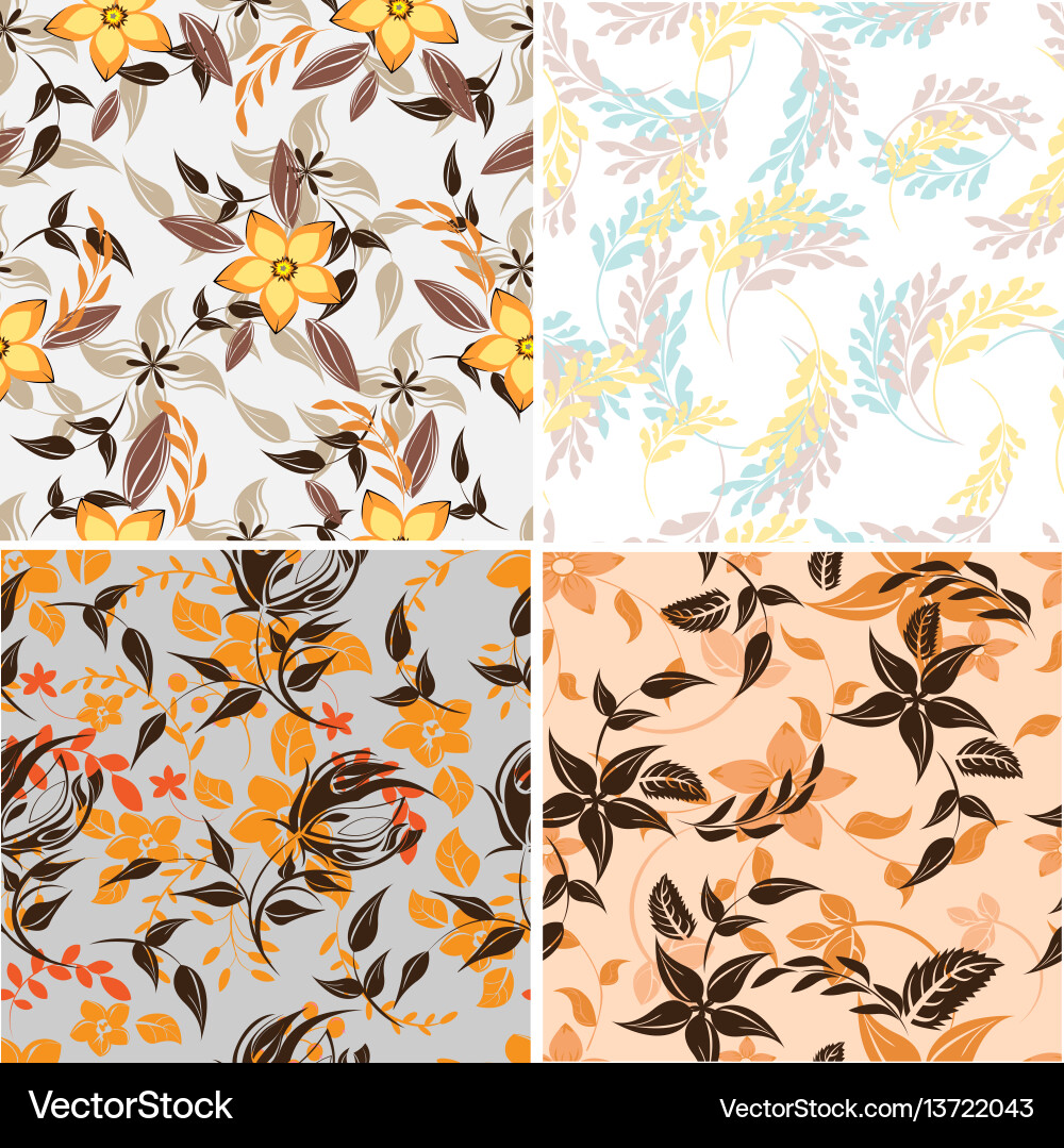 Seamless flowers pattern Royalty Free Vector Image