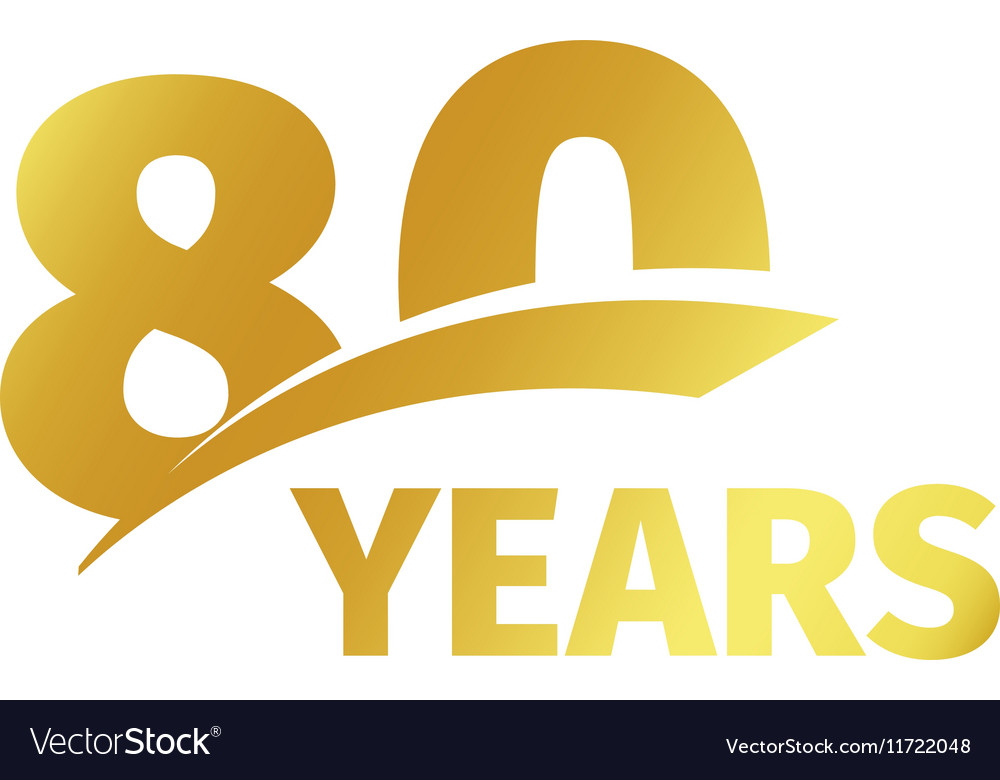 isolated abstract golden 80th