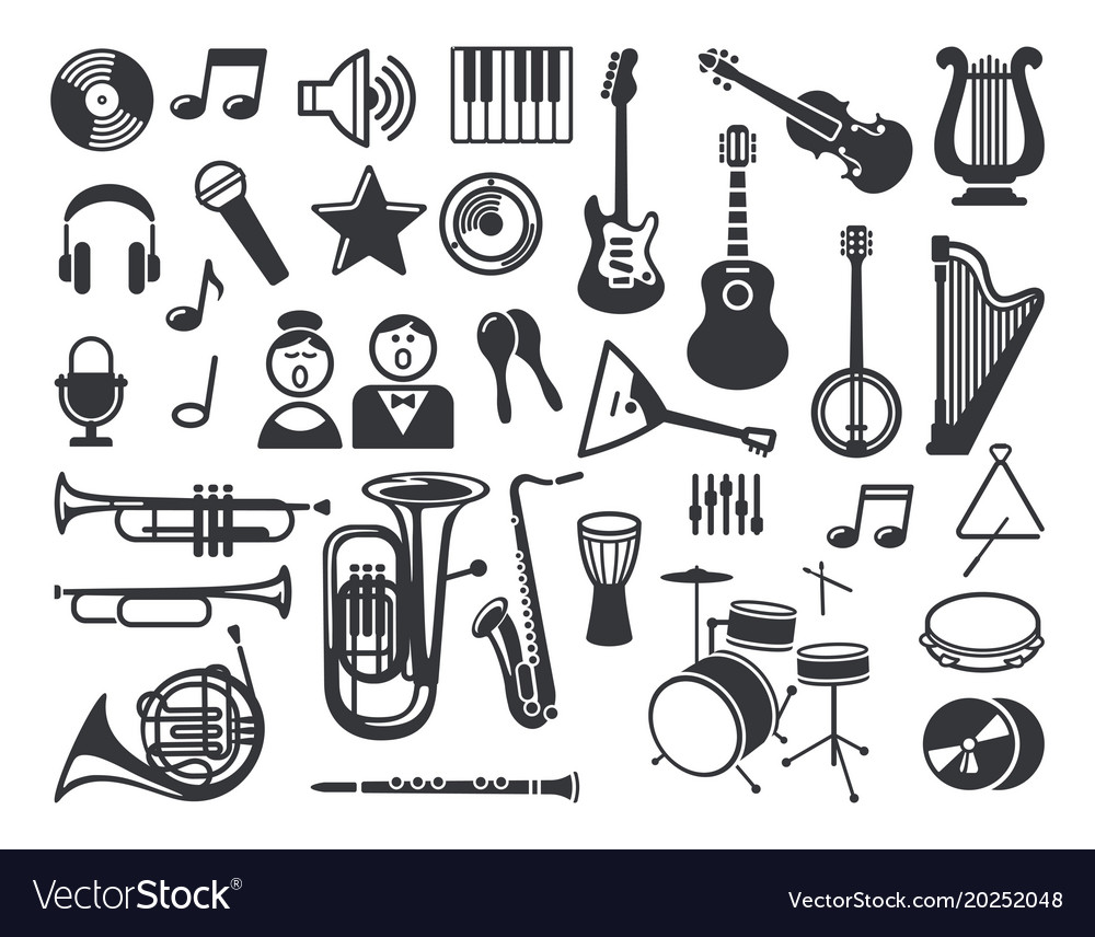 Set of musical icons Royalty Free Vector Image