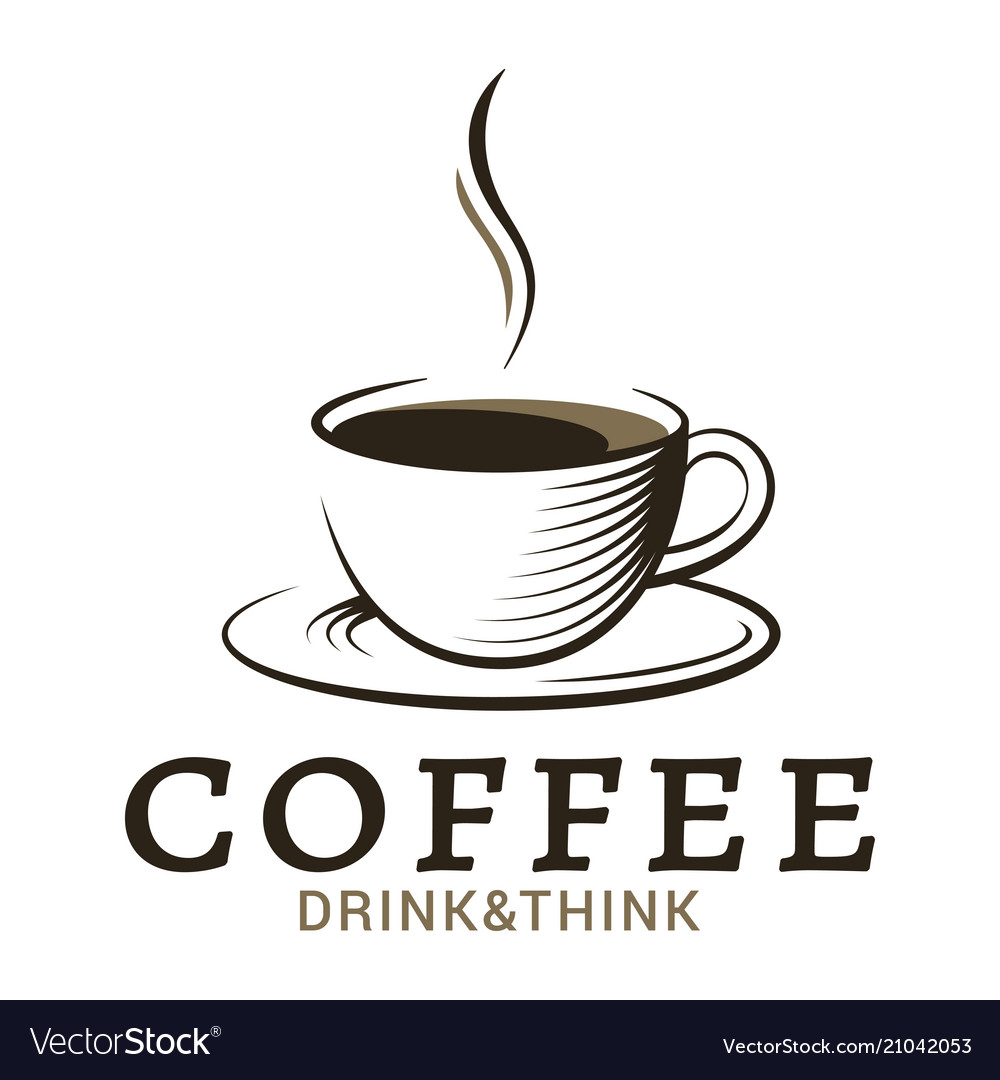 Download Coffee cup vintage logo on white background Vector Image