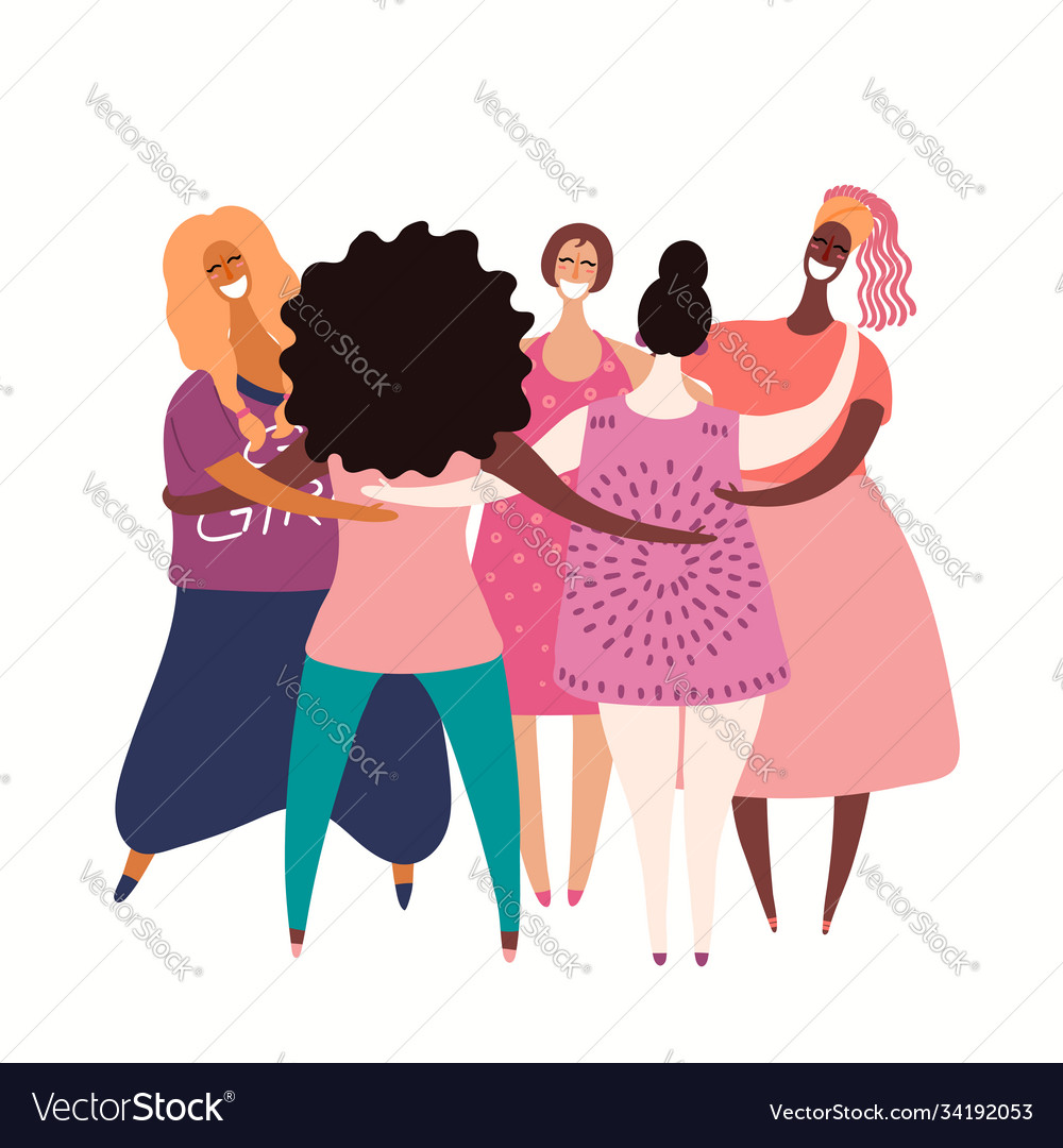 Diverse women together Royalty Free Vector Image