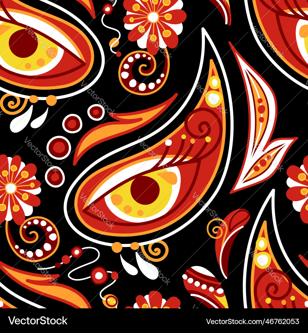 Folkloric seamless pattern with mystical eye Vector Image