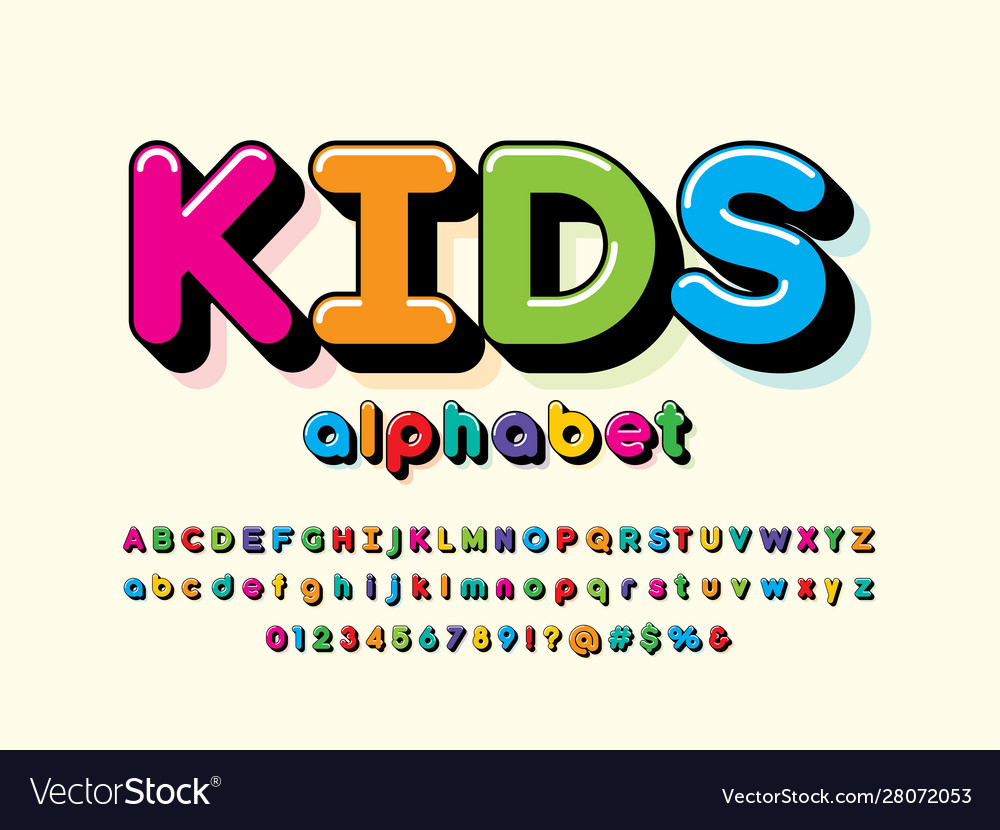 Fun font Royalty Free Vector Image - VectorStock