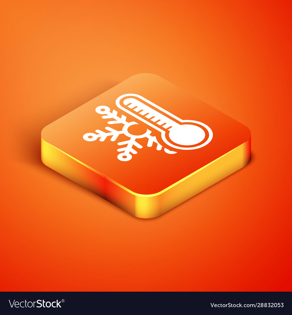 Isometric thermometer with snowflake icon isolated