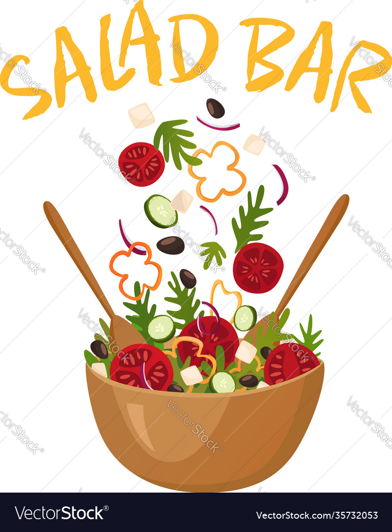 Salad bar Royalty Free Vector Image VectorStock