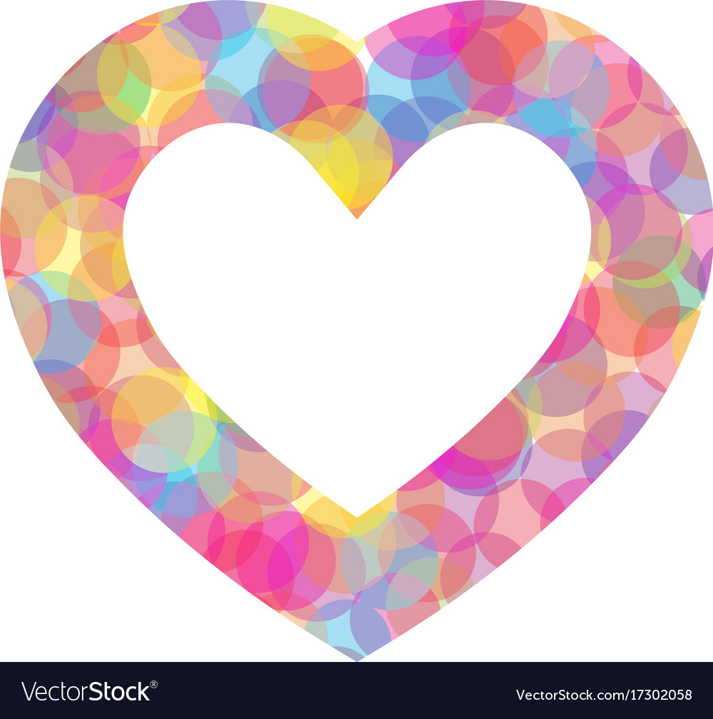 Colorful heart outline Royalty Free Vector Image
