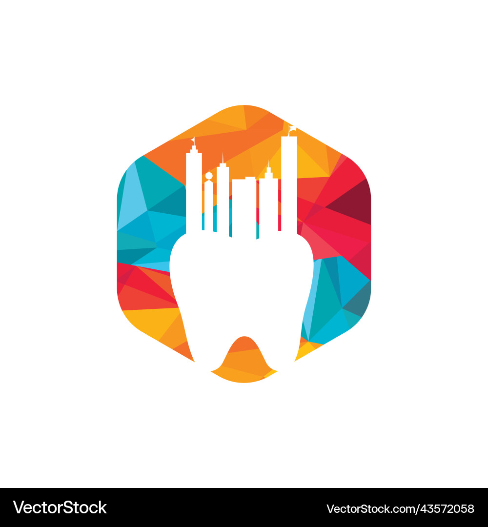 Dental city logo design Royalty Free Vector Image
