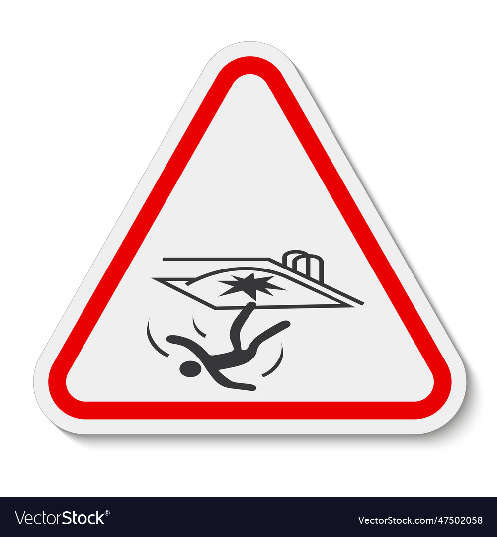 Fall hazard symbol sign isolate on white Vector Image