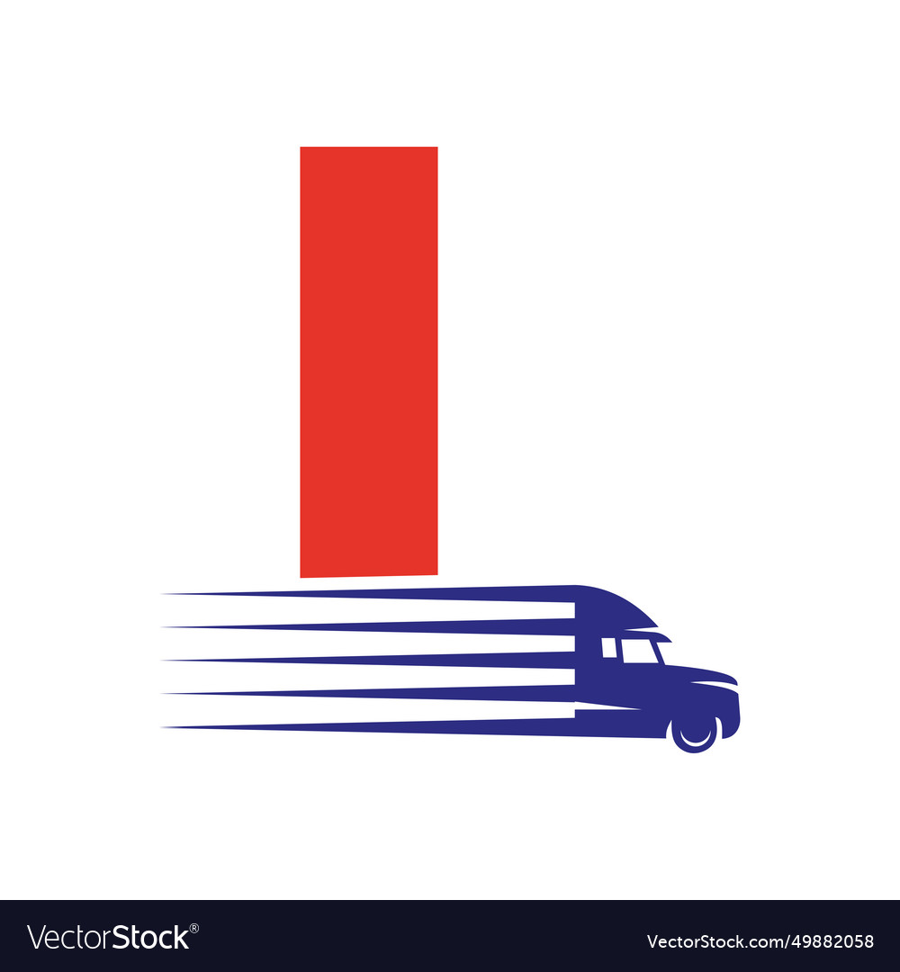 Initial letter l truck logo for transportation Vector Image