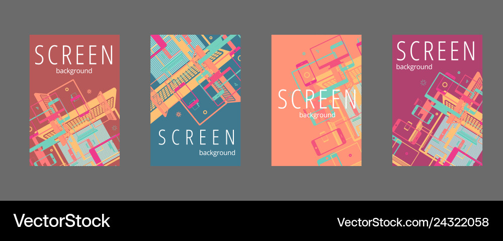 Set abstract background for mobile phone Vector Image