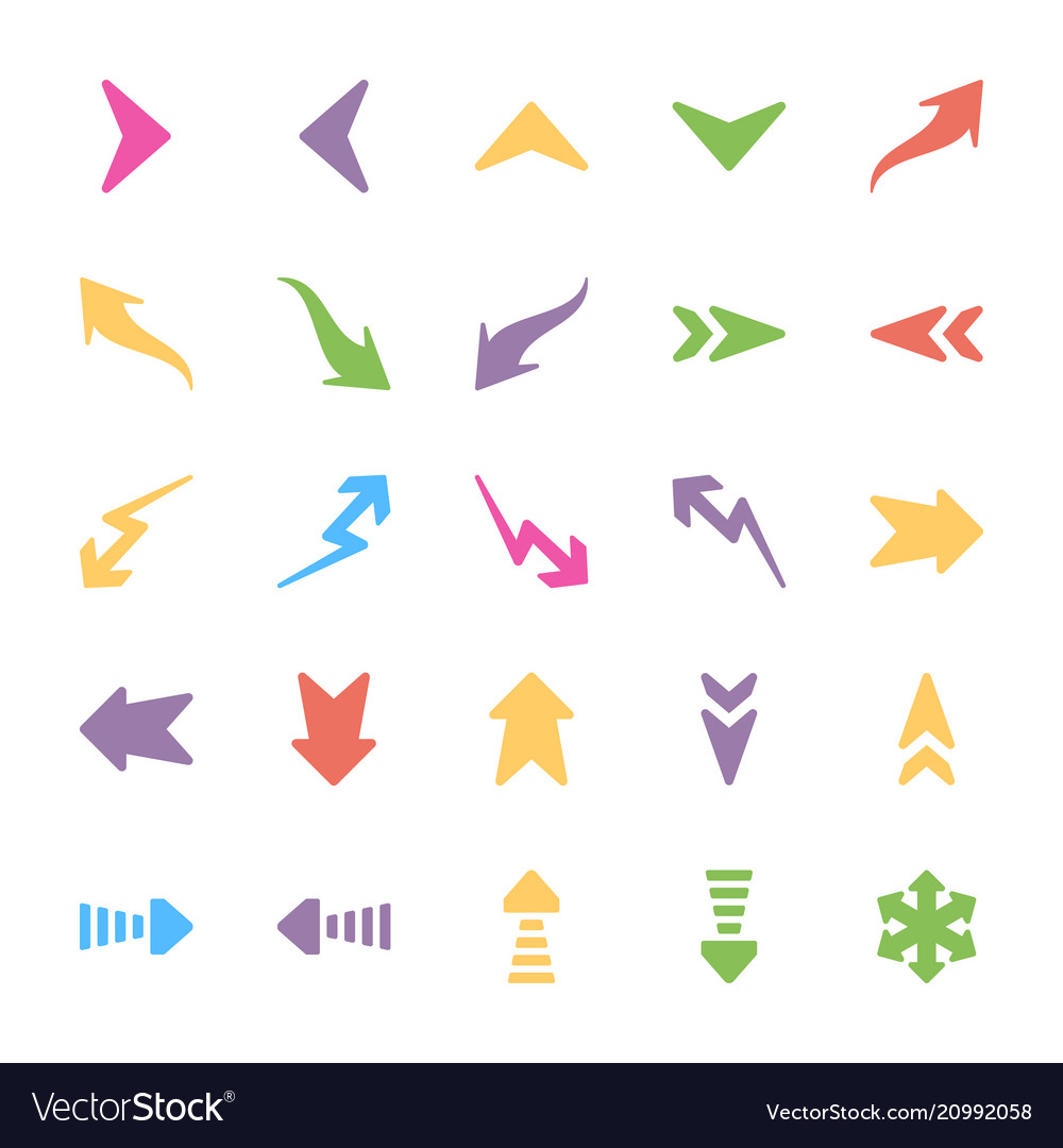 Set of arrows flat Royalty Free Vector Image - VectorStock