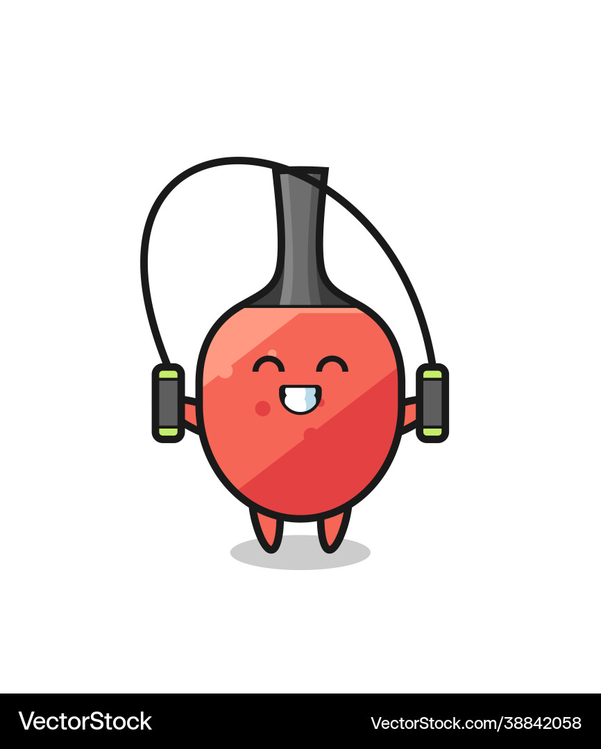 Table tennis racket character cartoon Royalty Free Vector
